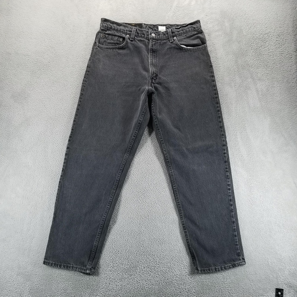 VTG Levis 550 Jeans Mens 36x30 Relaxed Tapered Charcoal Wash Made In USA 90s